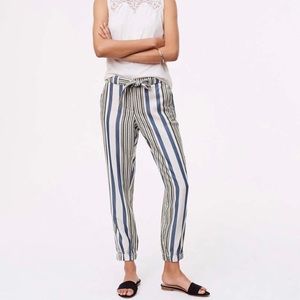 EUC Loft Striped Cargo Pant Size 8